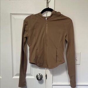 Tan Zip-Up Hoodie - runs small
